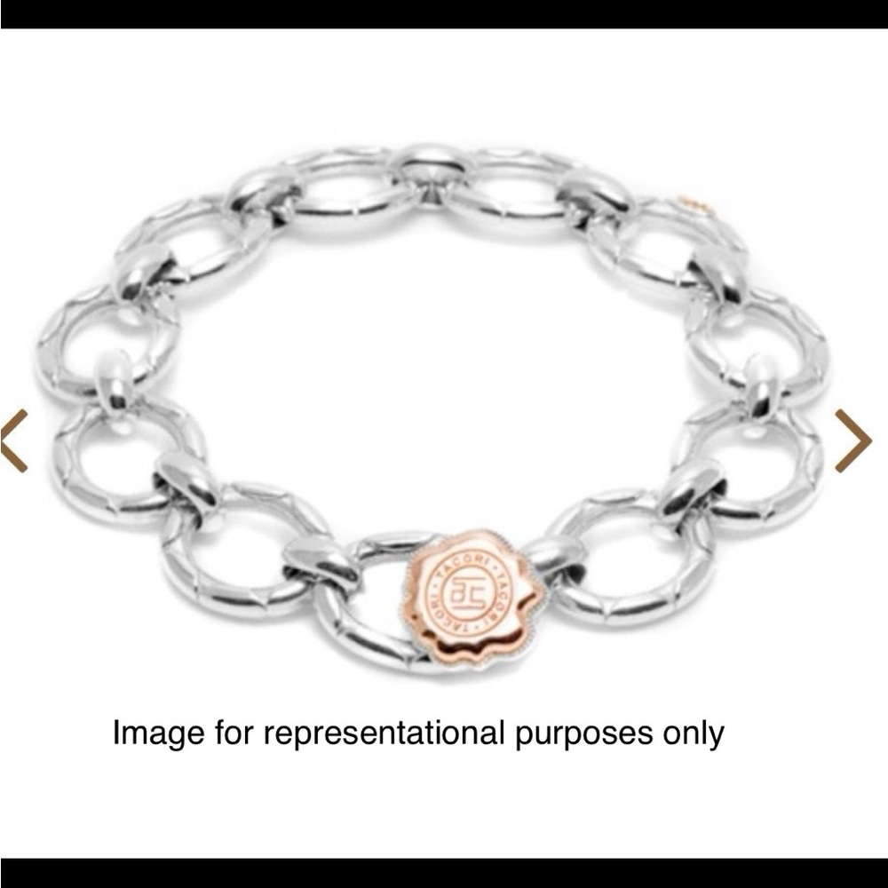 TACORI 18K925 MULTI LINK BRACELET WITH 18K ROSE GOLD TOGGLE